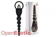 Vibrating Silicone Anal Beads - Black