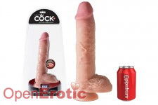 Dual Density Fat Cock with Balls - 10 Inch - Skin