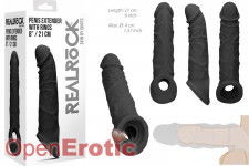 Penis Extender with Rings - 21 cm - Black