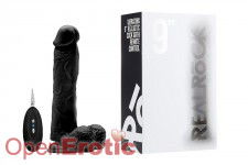 Vibrating Realistic Cock - 9 Zoll - Black