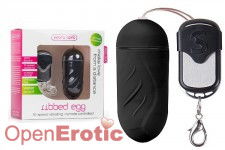 10-Speed Remote Vibrating Ribbed Egg - Black