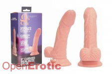 5 Inch Curved Realistic Dildo - Flesh