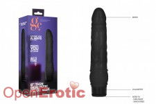 8 Inch Thin Realistic Dildo Vibe - Black