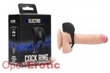 Cock Ring with C-Spot E-Stim Massager - Black