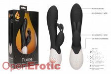 Flame - Rechargeable Heating G-Spot Rabbit Vibrator - Black