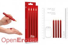 Teasing Wax Candles Large - Parafin - 4-pack - Red