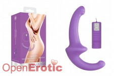 Vibrating Silicone Strapless Strapon - Purple