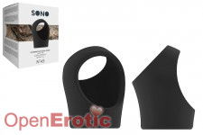 No. 45 - Cockring with Ball Strap - Black