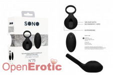 No. 75 - Rechargeable Remote Controlled Vibrating Cock Ring - Black