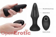 No. 81 - Rechargeable Remote Controlled Self Penetrating Butt Plug - Black