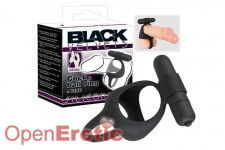 Black Velvets Cock and ball ring + Vibe